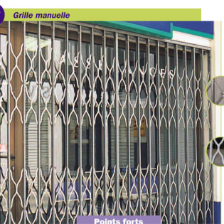 Grille extensible Marseille 4e. Vues grille fermée et grille ouverte